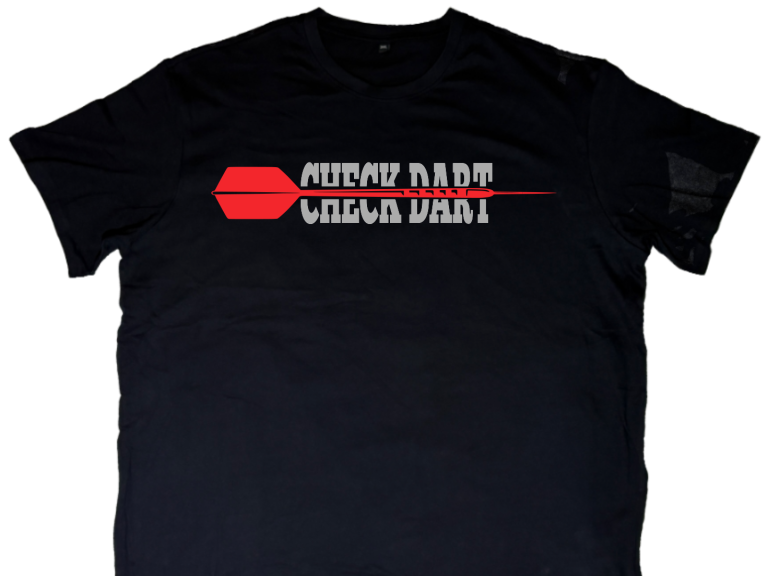Schwarzes Shirt mit Logo CHECK DART